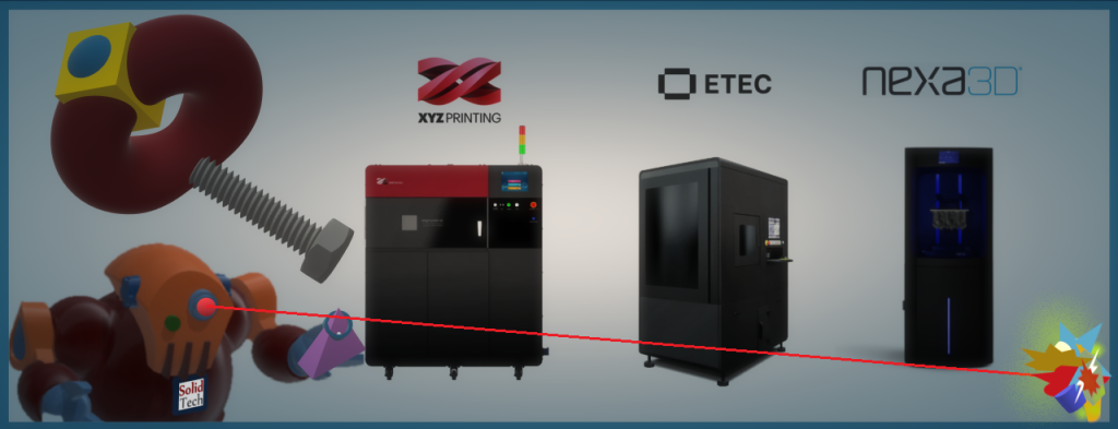 3 Distinct Brands of Printer to Choose from.  XYZ, ETEC, & NEXA3D